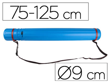 Portaplanos plástico Liderpapel ø9cm. extensible 125cm. azul